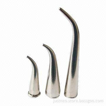 Silver screw metal punk spikes, made of copper cone and iron screw